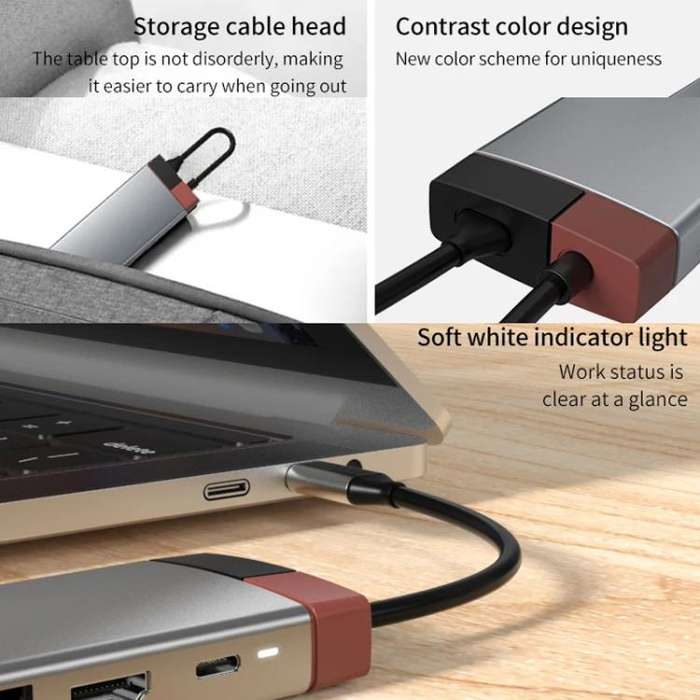 BS10A Metal Type-C Docking Station USB HUB Computer Multi Functional Expansion Dock