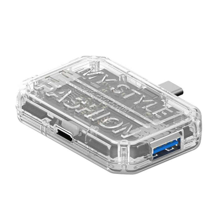 3 In 1 USB HUB Multi Port Hub Computer Converter, Color: BX3H White