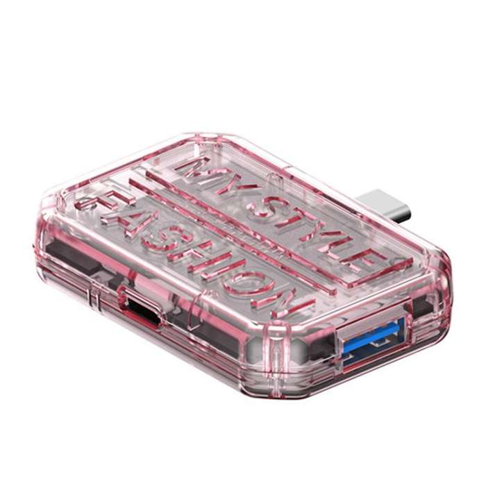 3 In 1 USB HUB Multi Port Hub Computer Converter, Color: BX3H Pink