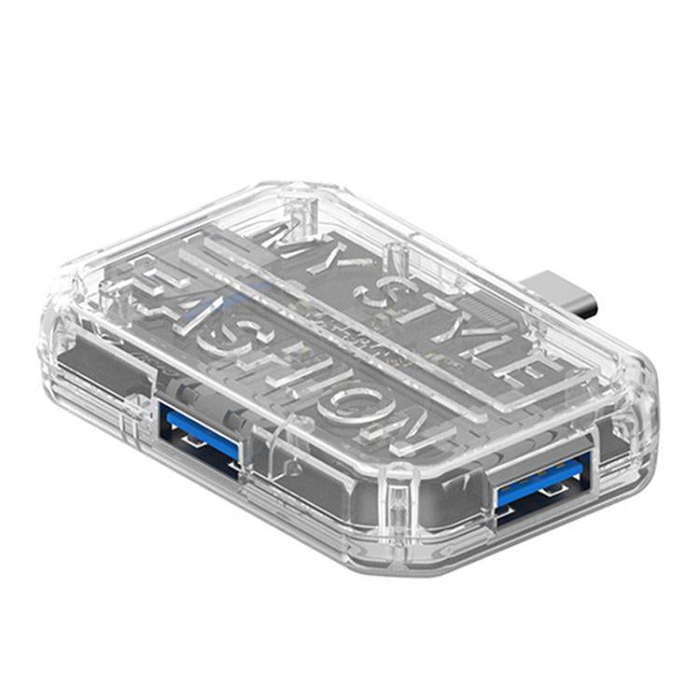 3 In 1 USB HUB Multi Port Hub Computer Converter, Color: BX3C White