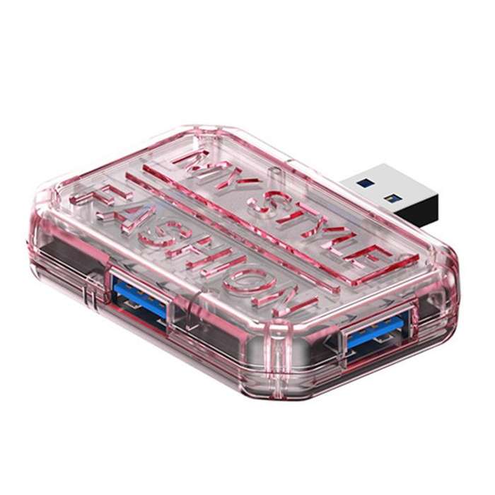 3 In 1 USB HUB Multi Port Hub Computer Converter, Color: BX3A Pink