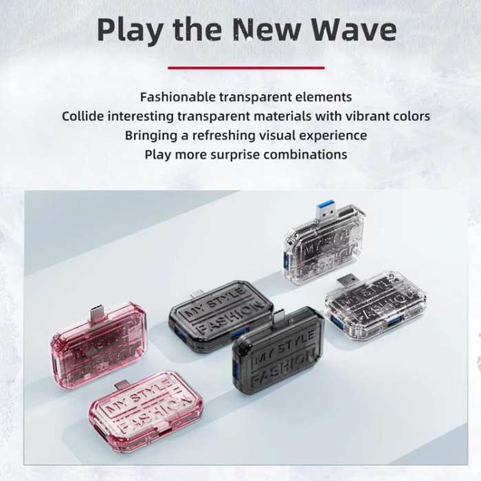 3 In 1 USB HUB Multi Port Hub Computer Converter, Color: BX3H Pink