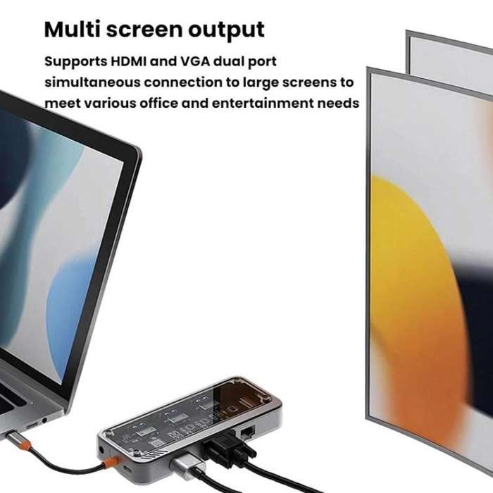 SW10V-PRO Type-C Docking Station USB HUB Multi Port Hub Computer Converter