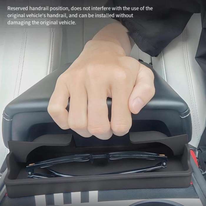 For Tesla Model 3/Y Armrest Modification Glasses Storage Pocket(Gray)