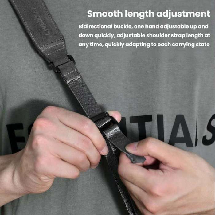 Cwatcun D213  Medium Universal Camera Shoulder Strap Matte Leather Quick Release Strap(Dark Gray)