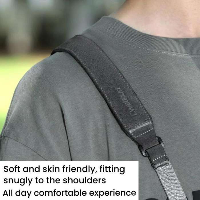 Cwatcun D213  Medium Universal Camera Shoulder Strap Matte Leather Quick Release Strap(Dark Gray)