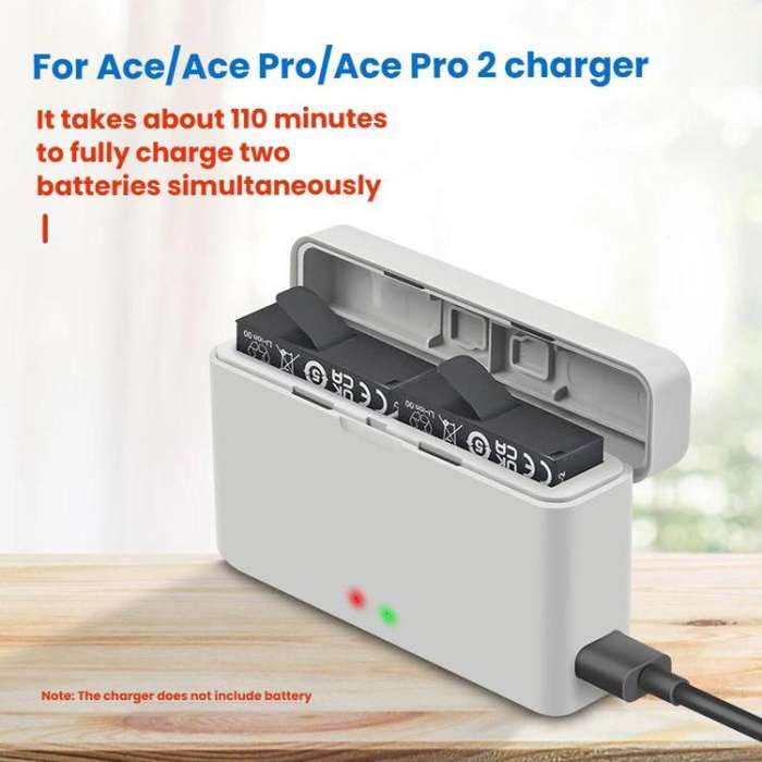 For Insta360 Ace Pro 2/Ace Pro/Ace YX Dual-Slot Fast Charger Battery Charging Station(Silver Gray)