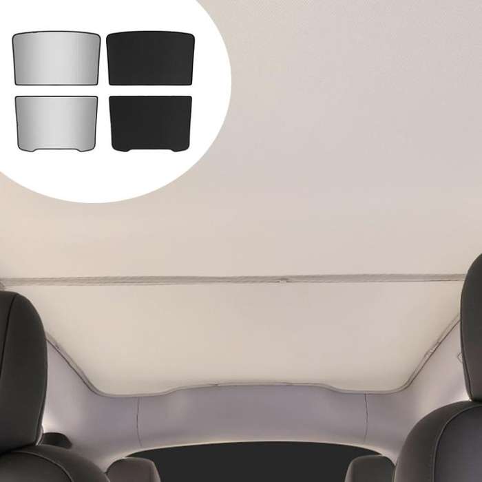 For Tesla Model Y Juniper Ice Crystals Sunroof Sunshade(Black)