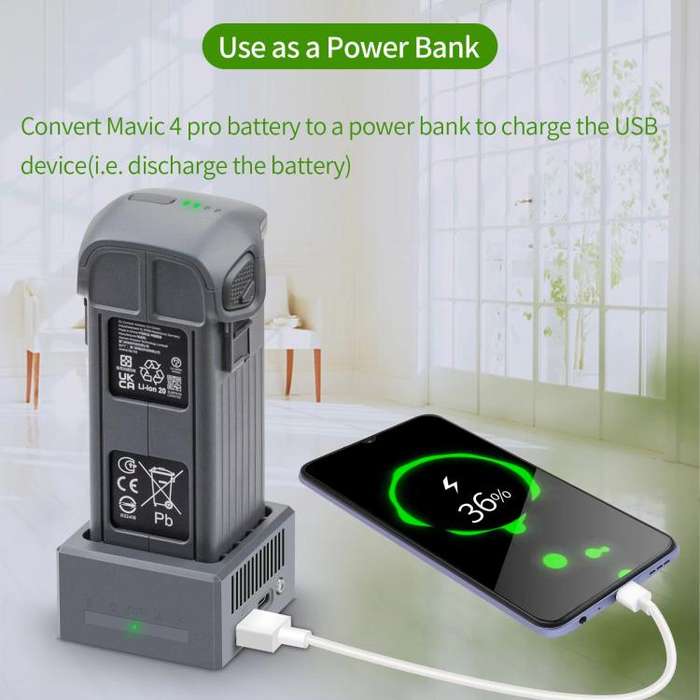 For DJI Mavic 4 Pro Drone YX Fast Charger Charging Station Battery Health Management(Gray)