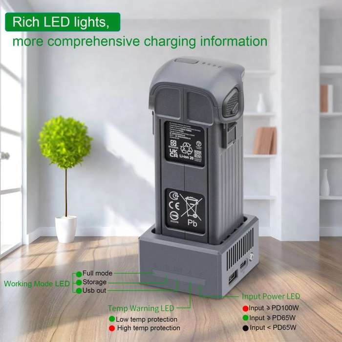 For DJI Mavic 4 Pro Drone YX Fast Charger Charging Station Battery Health Management(Gray)