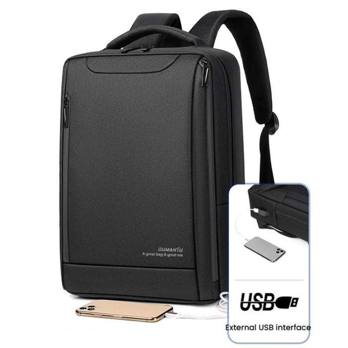 OUMANTU 2106-1 Lightweight Business Laptop Backpack Large Capacity USB Charging Daypack For Work,...