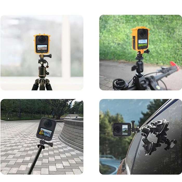 For DJI Osmo 360 Camera CQT Expansion Frame Anti-Scratch & Shockproof Protector Cold Shoe Black