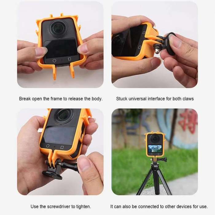 For DJI Osmo 360 Camera CQT Expansion Frame Anti-Scratch & Shockproof Protector Cold Shoe Black