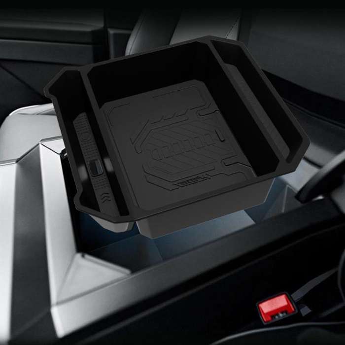 For Tesla Cybertruck Center Console Storage Box(Black)