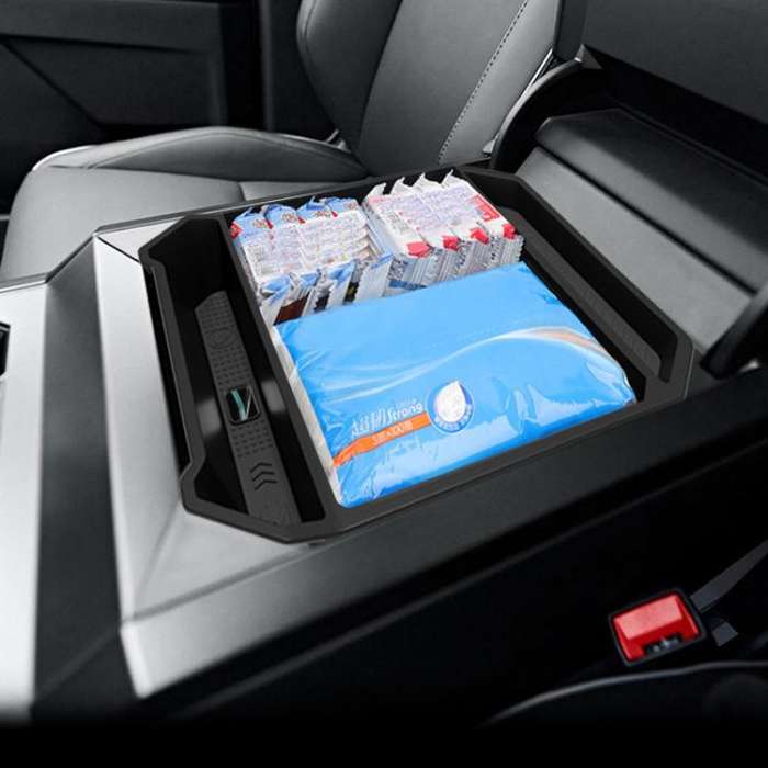 For Tesla Cybertruck Center Console Storage Box(Black)