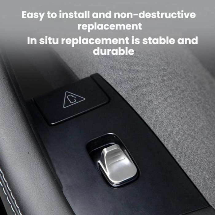 For Tesla Model Y Juniper Window Lift Button Sticker(Silver)