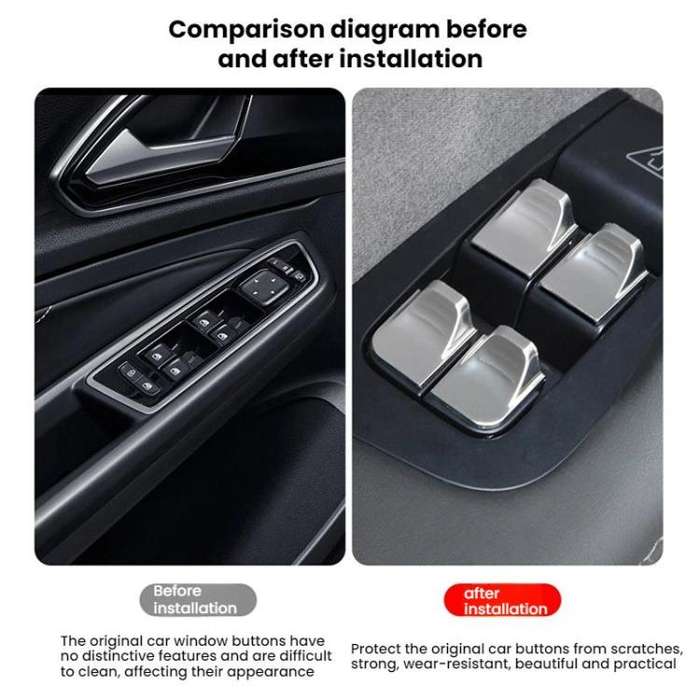 For Tesla Model Y Juniper Window Lift Button Sticker(Silver)