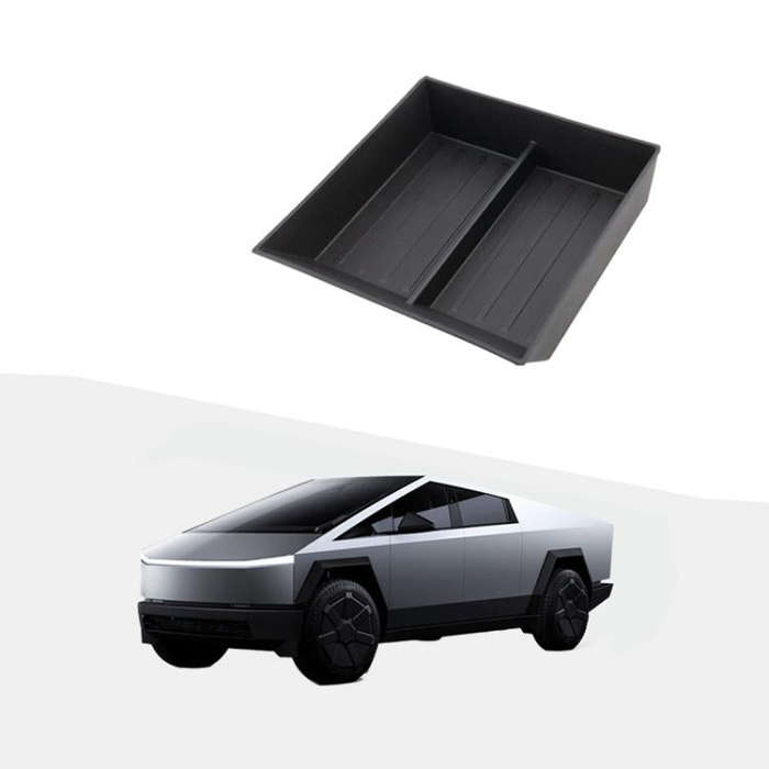 For Tesla Cybertruck Center Console Lower Storage Box(Black)