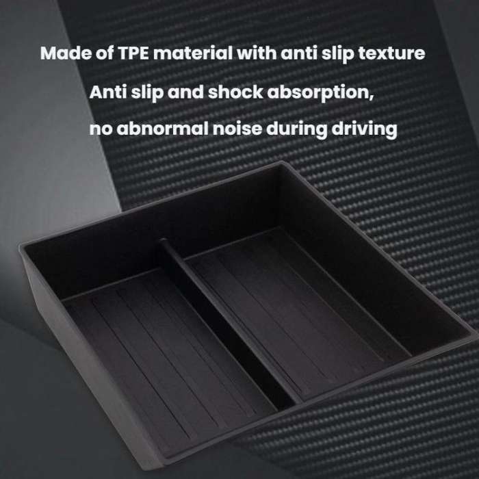 For Tesla Cybertruck Center Console Lower Storage Box(Black)