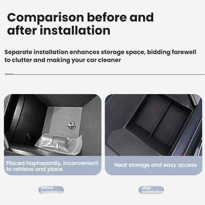 For Tesla Cybertruck Center Console Lower Storage Box(Black)
