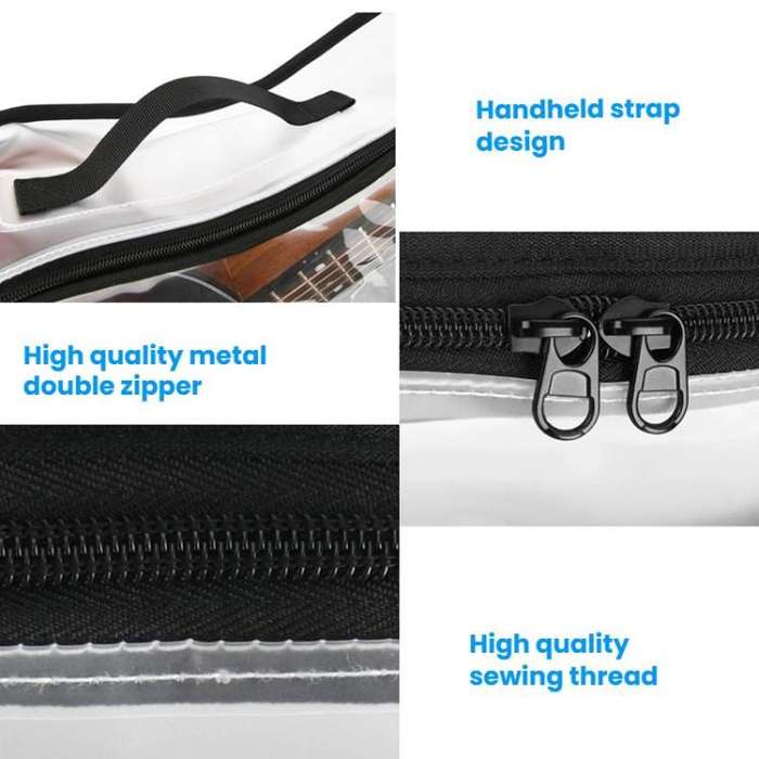 40-41 Inch Electric Guitar Dust Cover Transparent TPU Gig Bag With Dual Zippers Protective Storag...