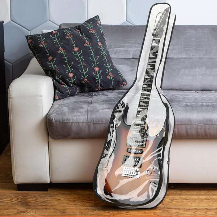 39 Inch Electric Guitar Dust Cover TPU Gig Bag with Dual Zippers Protective Storage Case(Transpar...