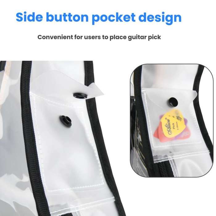 39 Inch Electric Guitar Dust Cover TPU Gig Bag with Dual Zippers Protective Storage Case(Transpar...