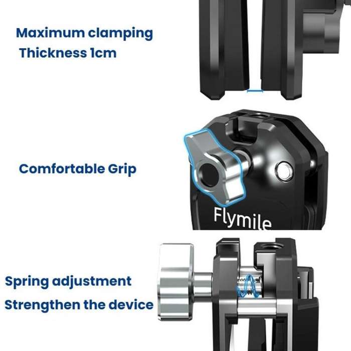Flymile FLY045 Sports Camera Motorcycle Windshield Mounting Clamp