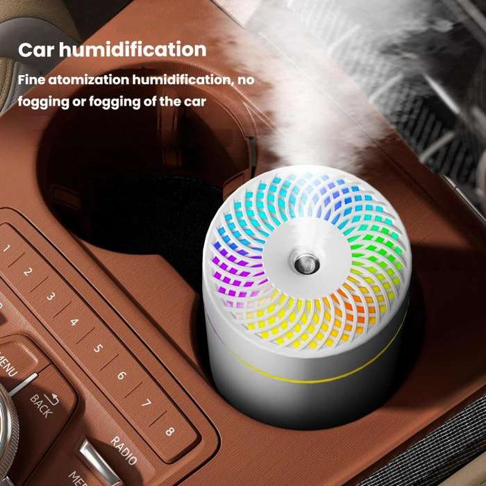 WT31 Car Ambient Light Humidifier USB Household Silent Air Atomizer(Black)
