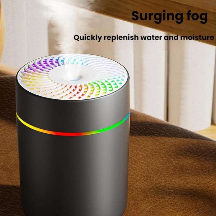 WT31 Car Ambient Light Humidifier USB Household Silent Air Atomizer(Black)