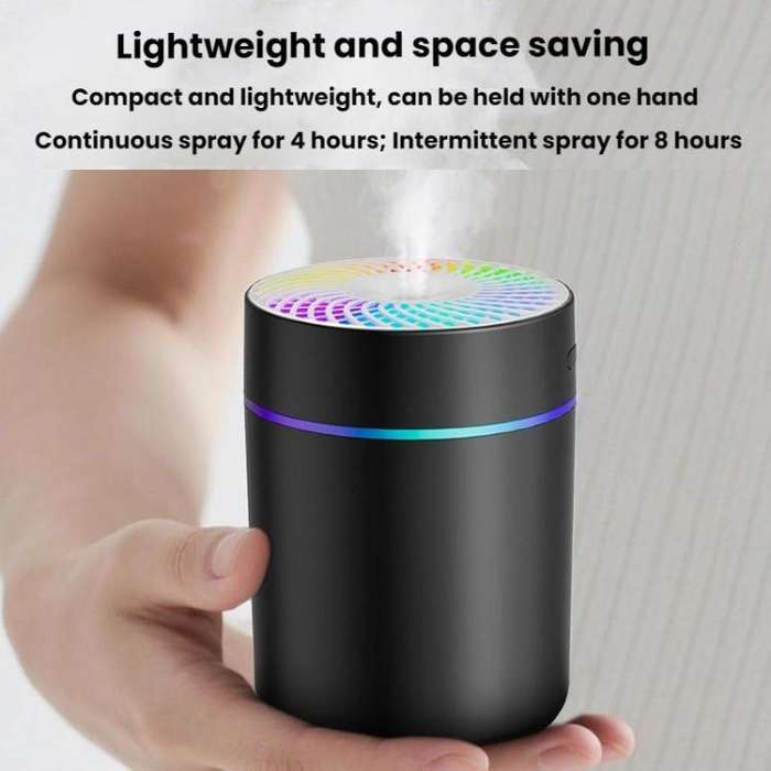 WT31 Car Ambient Light Humidifier USB Household Silent Air Atomizer(Black)