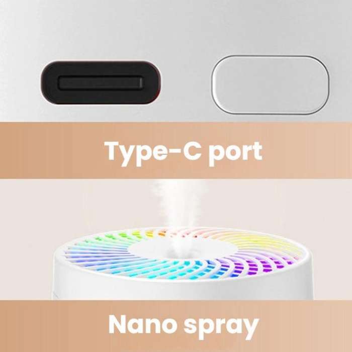 WT31 Car Ambient Light Humidifier USB Household Silent Air Atomizer(White)