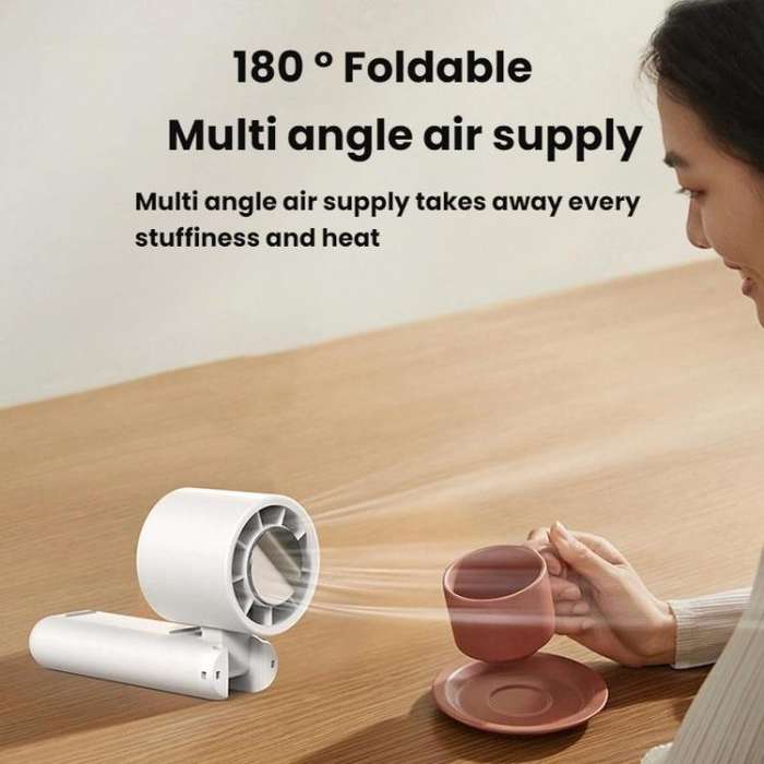 WT21 Handheld Cooling Fan Foldable Ice Pack Fan With Battery Level Display(Black)