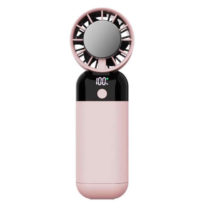 ZK03 Digital Display Cooling Fan USB Silent Handheld Cold Compress Fan(Pink)