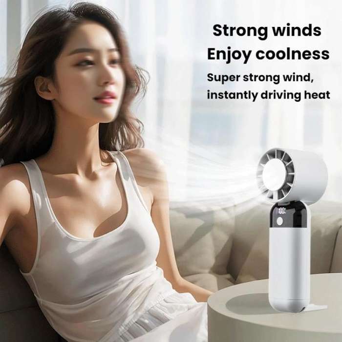 ZK03 Digital Display Cooling Fan USB Silent Handheld Cold Compress Fan(Black)