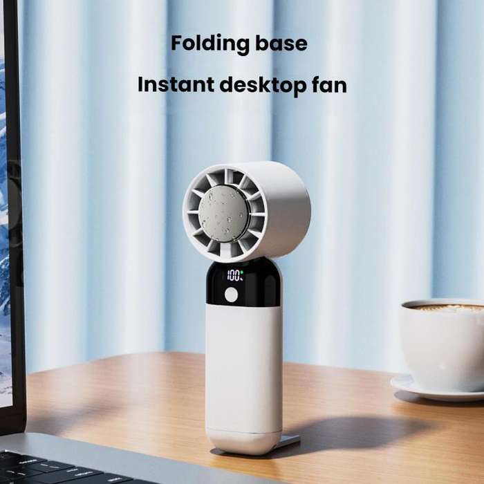 ZK03 Digital Display Cooling Fan USB Silent Handheld Cold Compress Fan(Black)