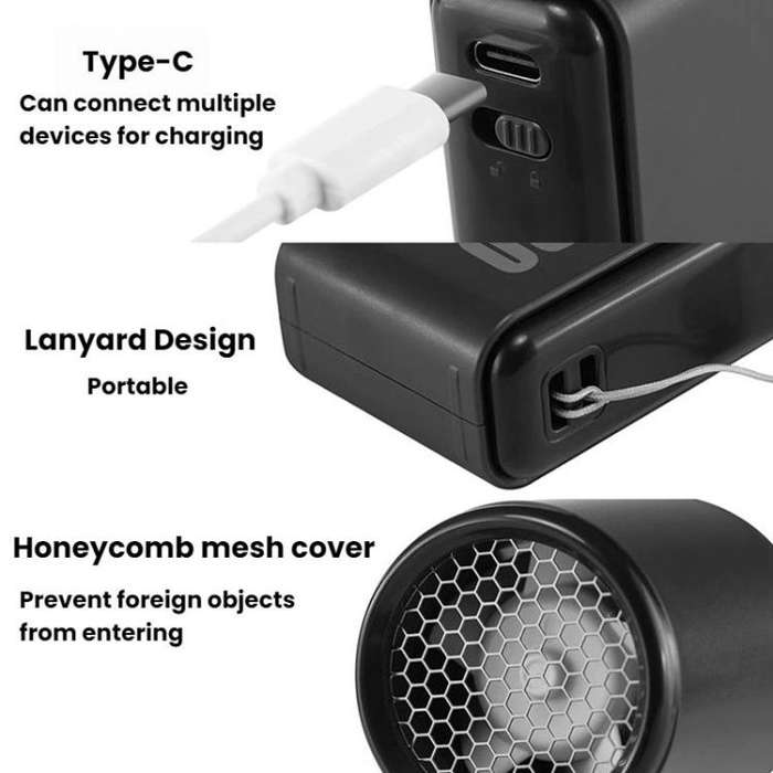 WH14 Handheld Digital Display Fan Outdoor Portable High Speed Fan(Black)