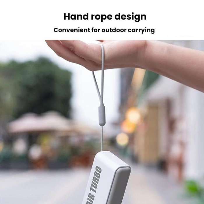 WH14 Handheld Digital Display Fan Outdoor Portable High Speed Fan(White)