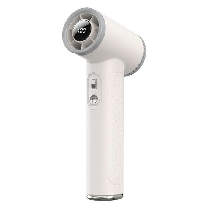 WT23 Handheld Digital Display Turbine Fan Outdoor Stepless Variable Speed Fan(Beige)