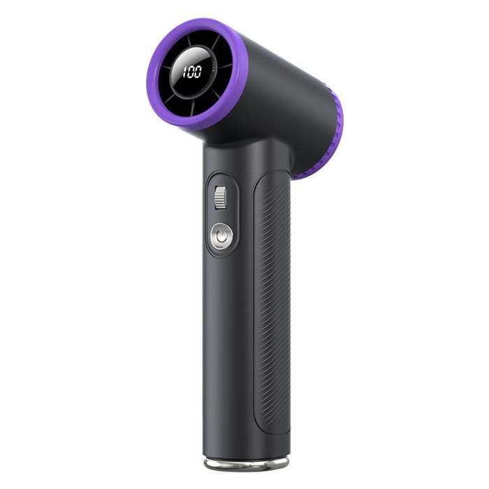WT23 Handheld Digital Display Turbine Fan Outdoor Stepless Variable Speed Fan(Black)