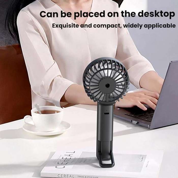 WT25 Handheld Fan With Lanyard Clip USB Desktop Silent Rechargeable Fan(Pink)