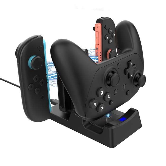 For Nintendo Switch 2 Joy-Con & Pro Controller 3-in-1 Charging Dock Storage Holder with LED Indic...