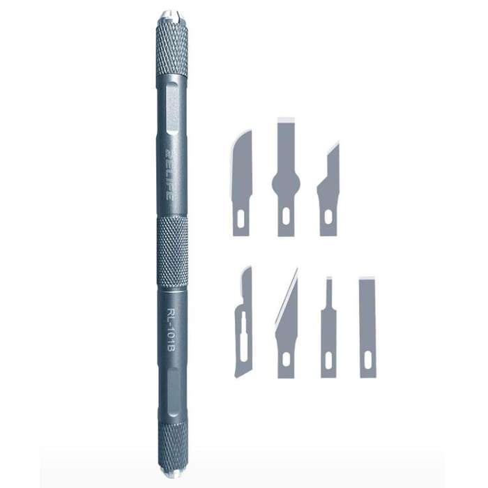 RELIFE RL-101B 8 In 1 Motherboard Repair Blade Set Carving Glue Removal Knife Screen Protector Cu...