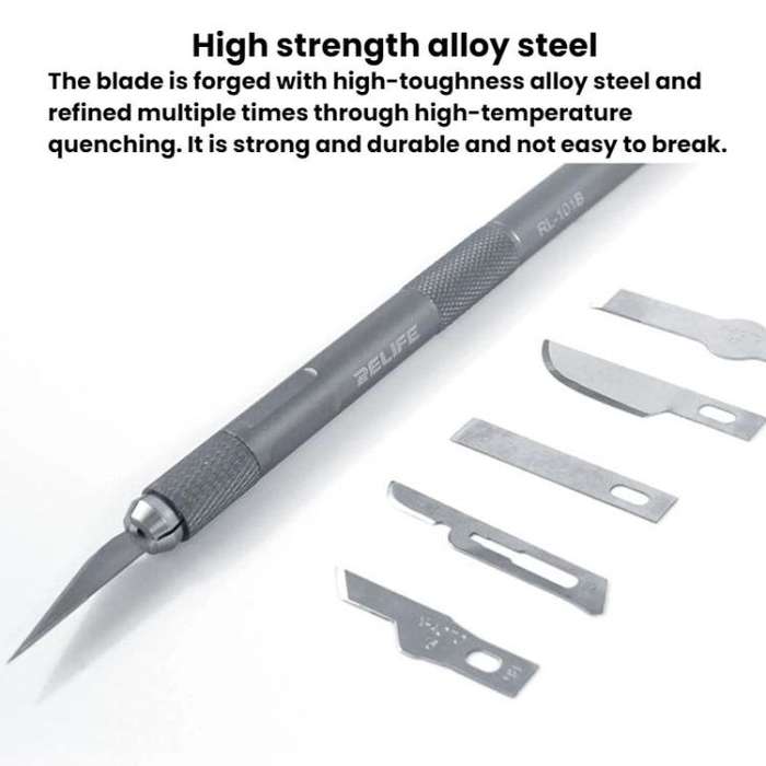 RELIFE RL-101B 8 In 1 Motherboard Repair Blade Set Carving Glue Removal Knife Screen Protector Cu...