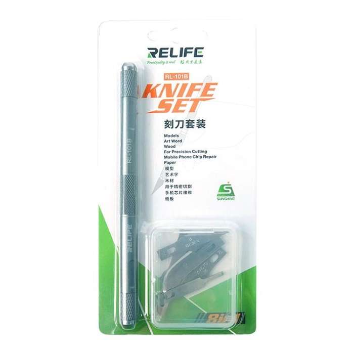 RELIFE RL-101B 8 In 1 Motherboard Repair Blade Set Carving Glue Removal Knife Screen Protector Cu...