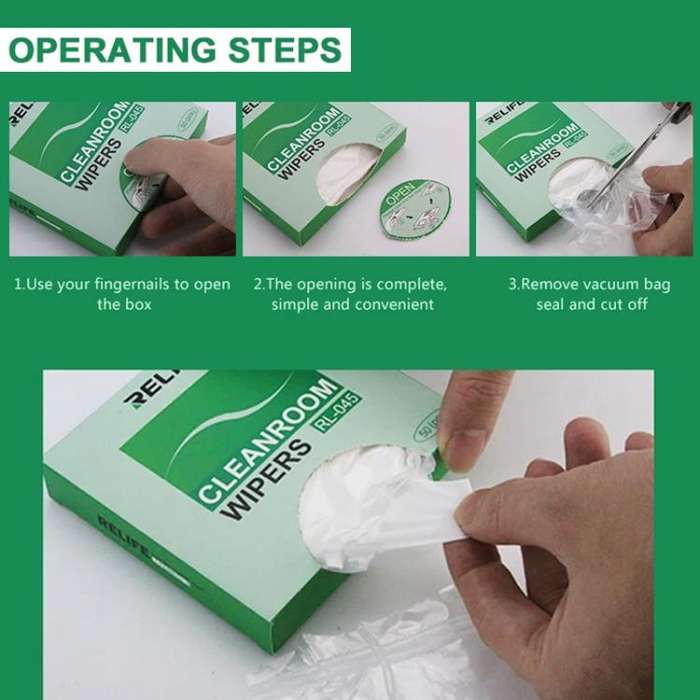 RELIFE RL-045 Anti-Static Lint-Free Cloth Microfiber Wiping Phone Screen Cleaning Cloth(50pcs)