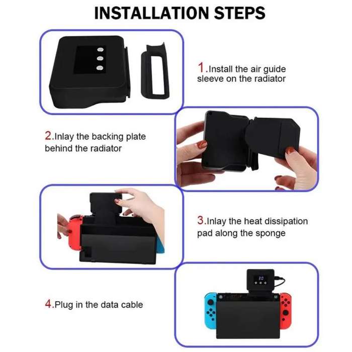 For Nintendo Switch 2 / Switch Console Exhaust Radiator With Temperature Display data(White)