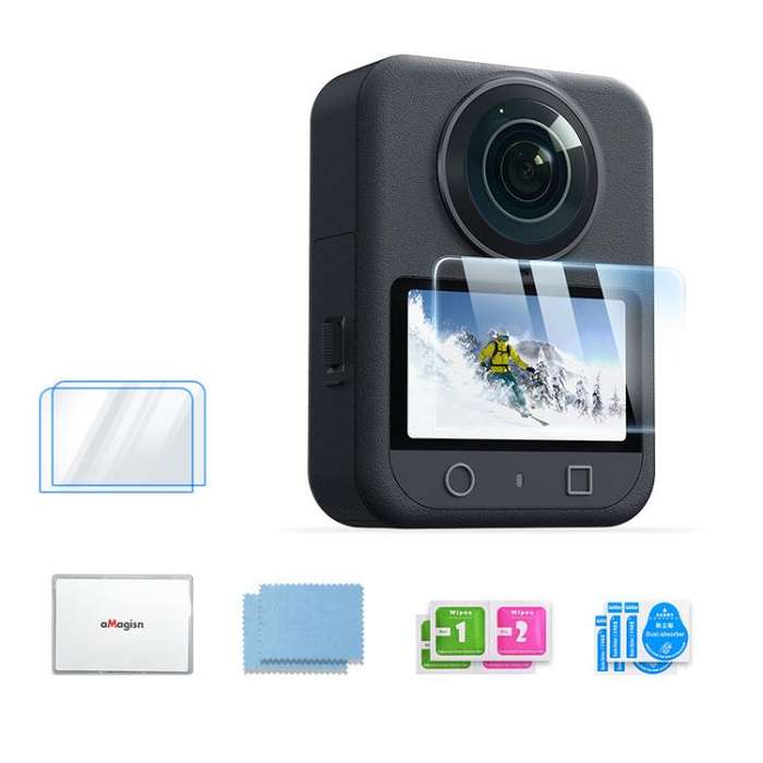 For DJI Osmo 360 Camera AMagisn HD Tempered Glass Screen Protector 2 Sets