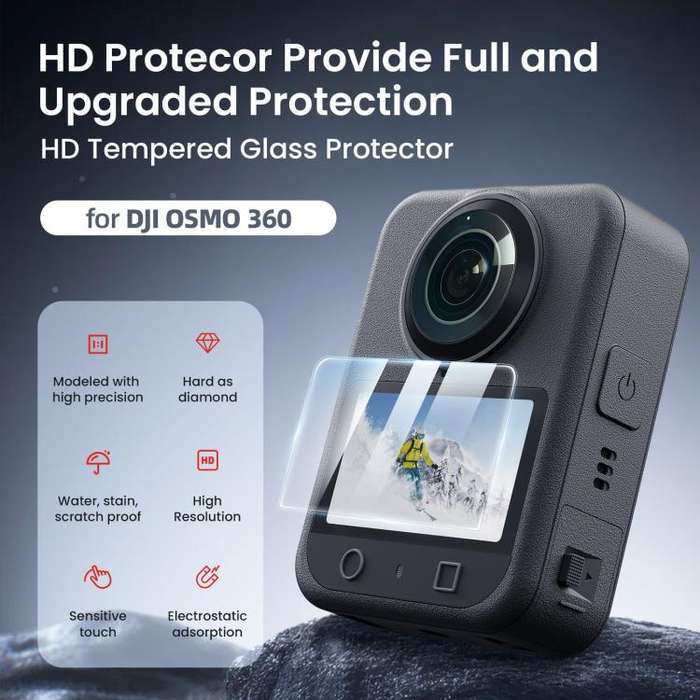For DJI Osmo 360 Camera AMagisn HD Tempered Glass Screen Protector 2 Sets
