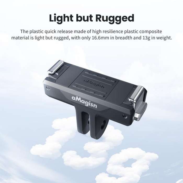 For DJI Osmo 360/Action 5 Pro/4/3 aMagisn Magnetic Quick-Release Adapter Plastic Snap-On Base(Black)